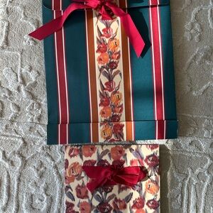 Sezane Floral and Striped Gift Bags with Red Bows